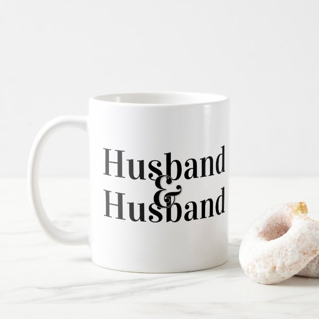 Husband & Husband Gay Marriage Coffee Mug (With Donut)