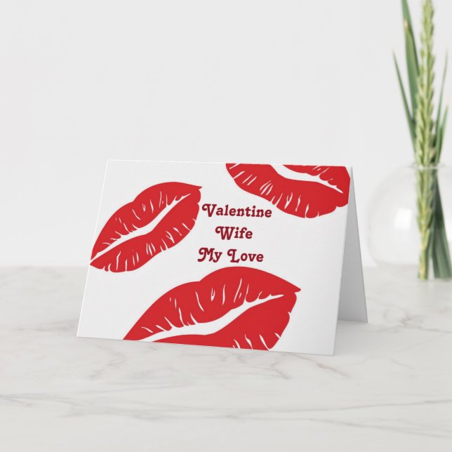 HUSBAND JUST WANTS "KISSES" FOR VALENTINE'S DAY HOLIDAY CARD (Front)