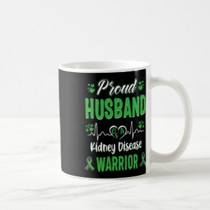 Husband Kidney Disease Warrior Awareness Ribbon Gr Coffee Mug