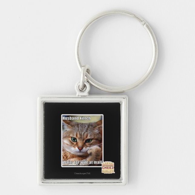 Husband Kitteh Key Ring (Front)
