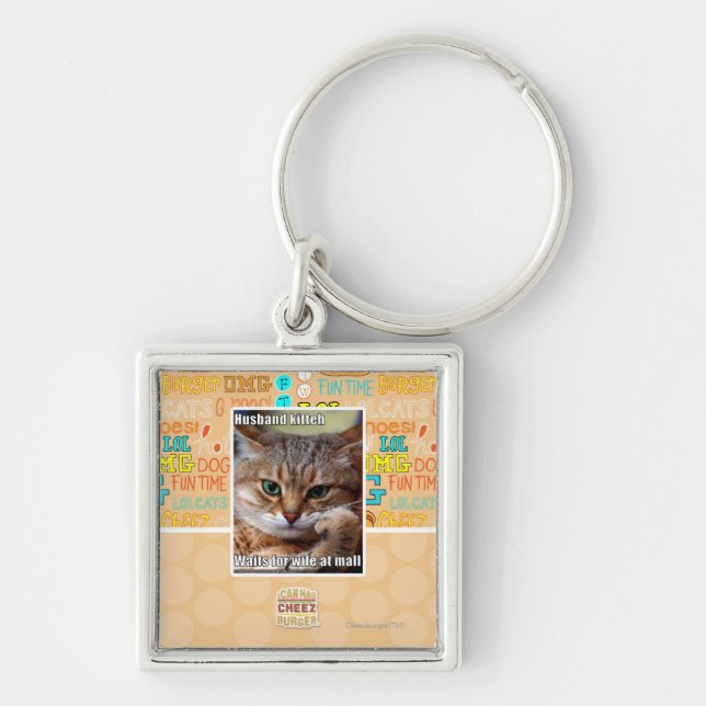 Husband Kitteh Key Ring (Front)