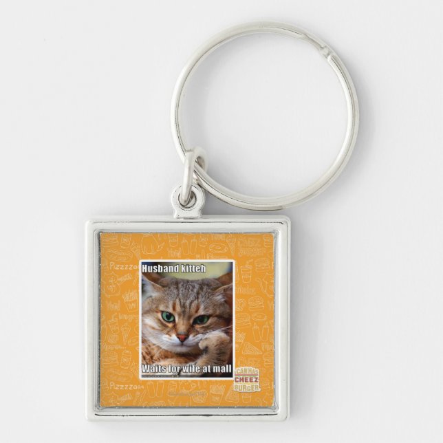 Husband Kitteh Key Ring (Front)