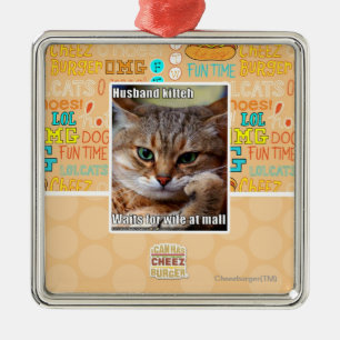 Husband Kitteh Metal Ornament