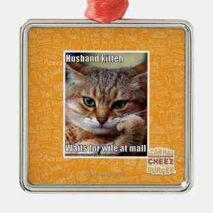 Husband Kitteh Metal Ornament
