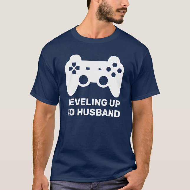 Husband Level | Funny Wedding Gamer T-Shirt (Front)