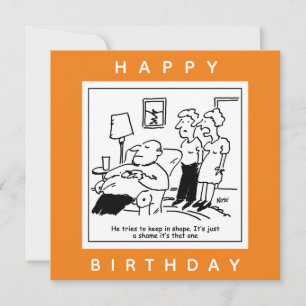 Husband likes to Keep in Shape Cartoon Card