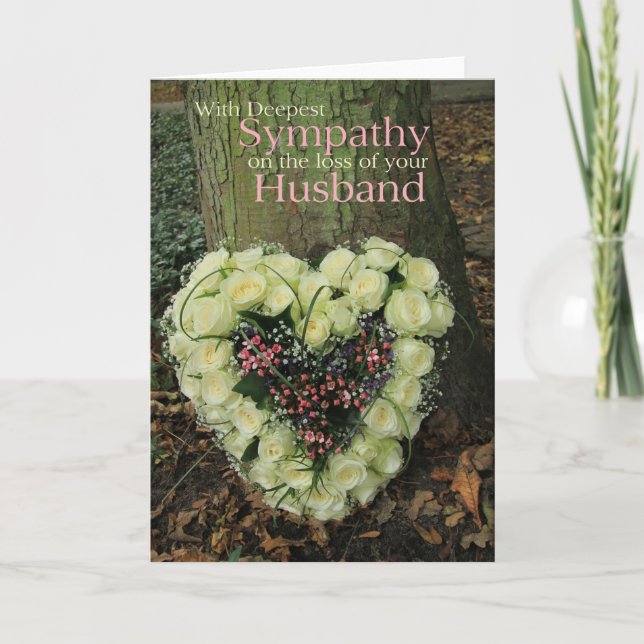Husband loss Rose sympathy Card (Front)