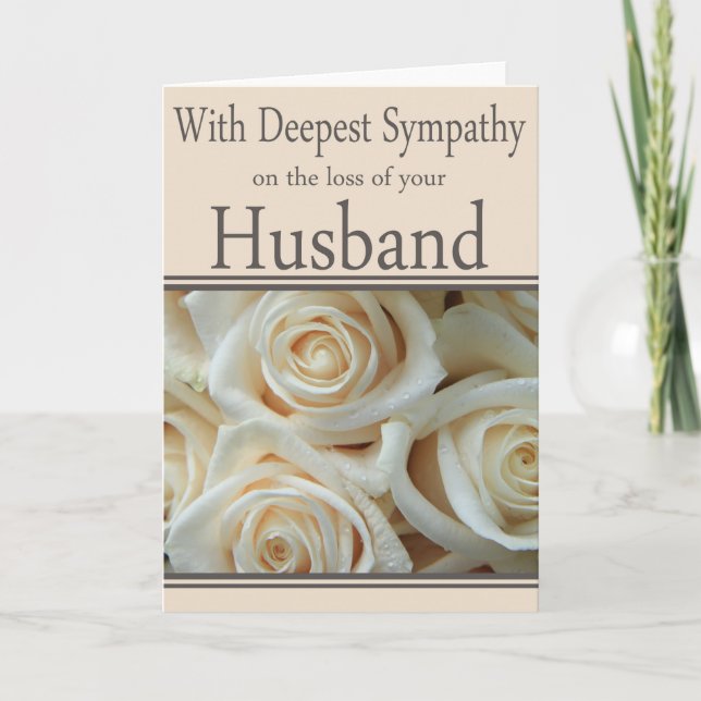 Husband loss Rose sympathy Card (Front)