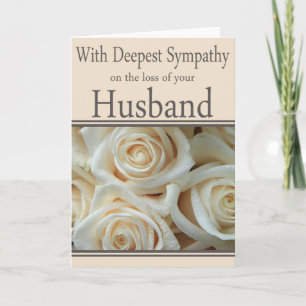Husband loss Rose sympathy Card