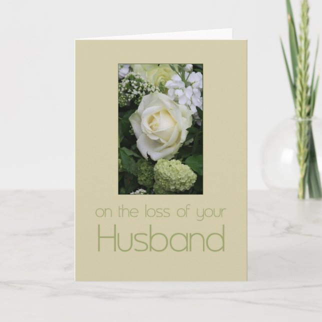 Husband loss Rose sympathy Card (Front)