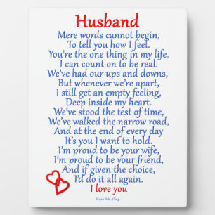 Husband Love Plaque