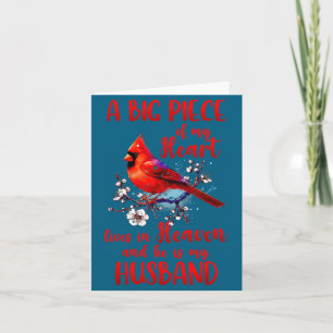 Husband memorial big piece my heart lives heaven card