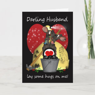 Husband - Mining Mice Valentine's Day Card - Miner