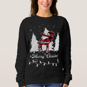 Husband Moose Buffalo Red Plaid Christmas Matching Sweatshirt