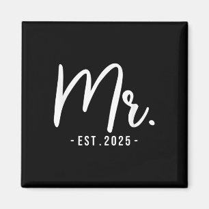 Husband Mr Est 2025 Married Wedding Bridal Party B Magnet