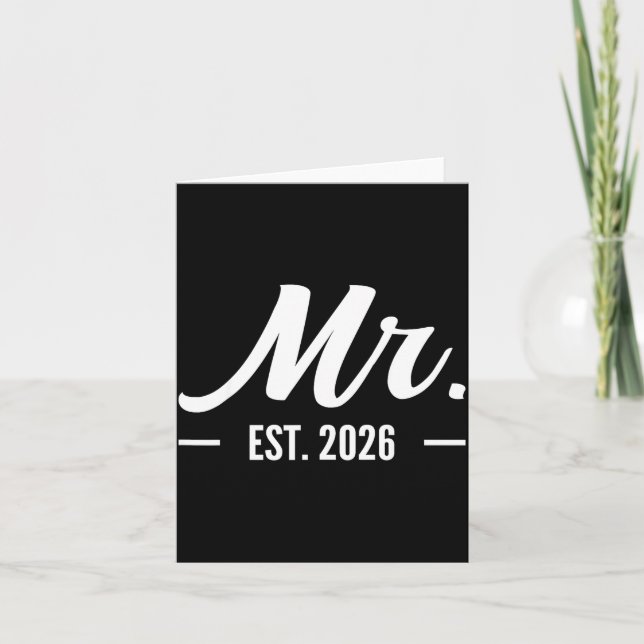Husband Mr Est Married Wedding Artwork Card (Front)