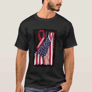 Husband Multiple Myeloma Awareness Ribbon American T-Shirt