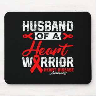 Husband Of A Heart Warrior Heart Disease Red Ribbo Mouse Pad