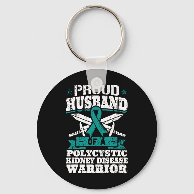 Husband Of A Polycystic Kidney Disease Warrior Pkd Key Ring (Front)
