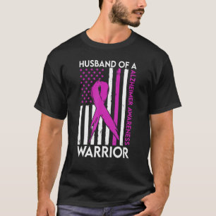 Husband Of A Warrior Alzheimer Awareness Support S T-Shirt