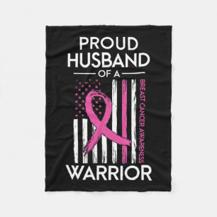 Husband Of A Warrior Breast Cancer Awareness Suppo Fleece Blanket