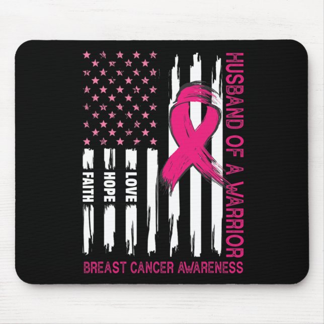 Husband Of A Warrior Breast Cancer Awareness Suppo Mouse Pad (Front)