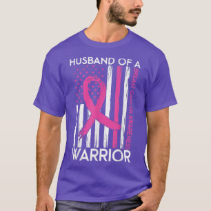 Husband Of A Warrior Breast Cancer Awareness Suppo T-Shirt