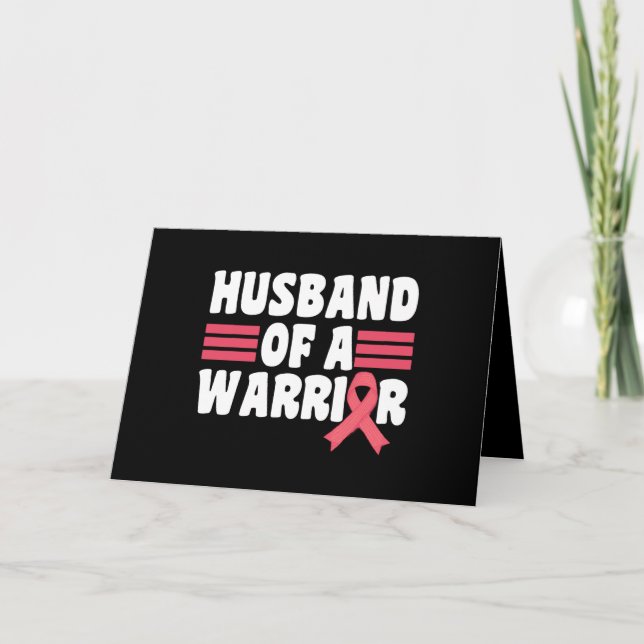 Husband Of A Warrior Breast Cancer Awareness Thank You Card (Front)