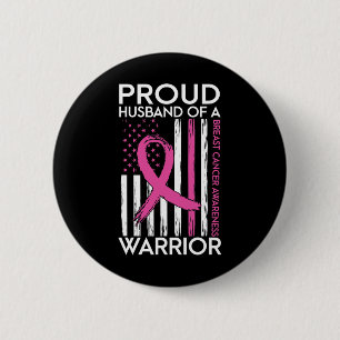 Husband Of A Warrior Breast Cancer Support Squad  6 Cm Round Badge