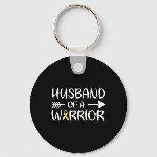 Husband of a Warrior Childhood Cancer Awareness Ri Key Ring