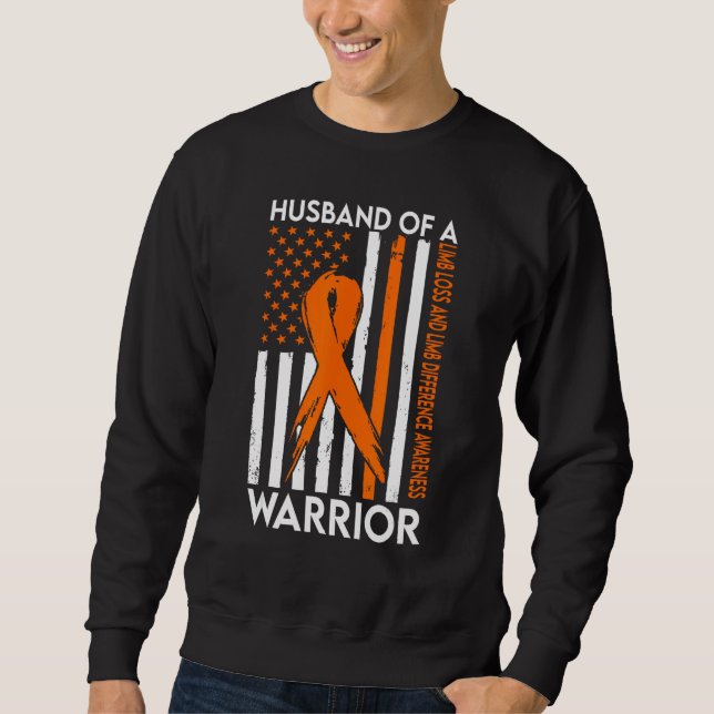 Husband Of A Warrior Limb Loss and Limb Difference Sweatshirt (Front)