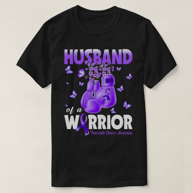 Husband Of A Warrior Pancreatic Cancer Awareness B T-Shirt (Design Front)