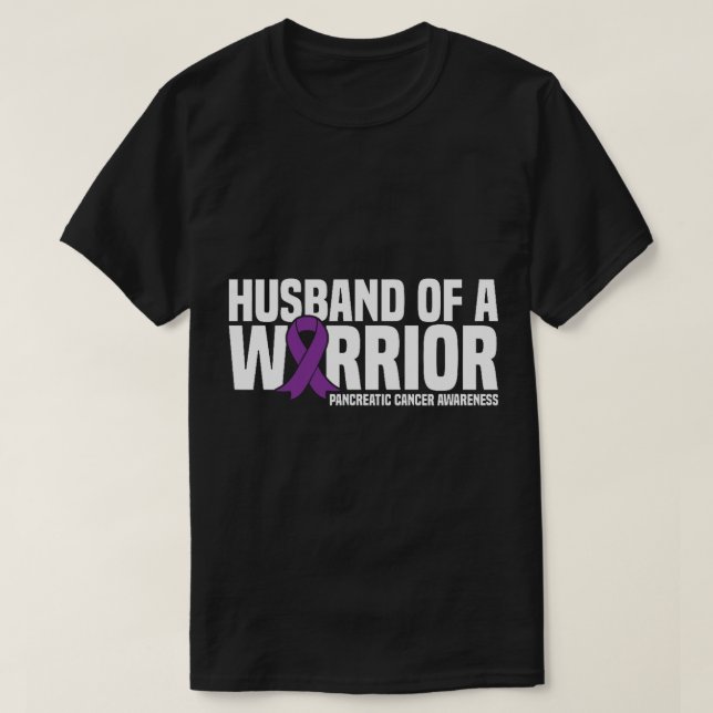 Husband of a Warrior Pancreatic Cancer Awareness T-Shirt (Design Front)
