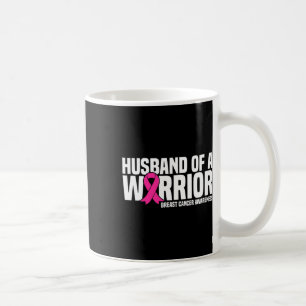 Husband Of A Warrior Pink Ribbon Breast Cancer Awa Coffee Mug
