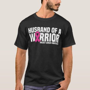 Husband Of A Warrior Pink Ribbon Breast Cancer T-Shirt