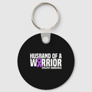 Husband of a Warrior Purple Ribbon Epilepsy Awaren Key Ring
