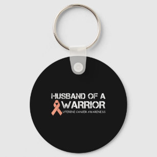 Husband Of A Warrior Uterine Cancer Awareness Key Ring