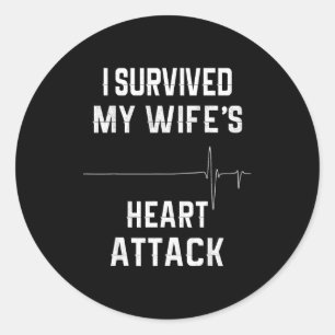 Husband Of Heart Attack Survivor - I Survived My W Classic Round Sticker