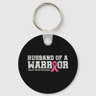 Husband Of Warrior Pink Ribbon Breast Cancer Aware Key Ring