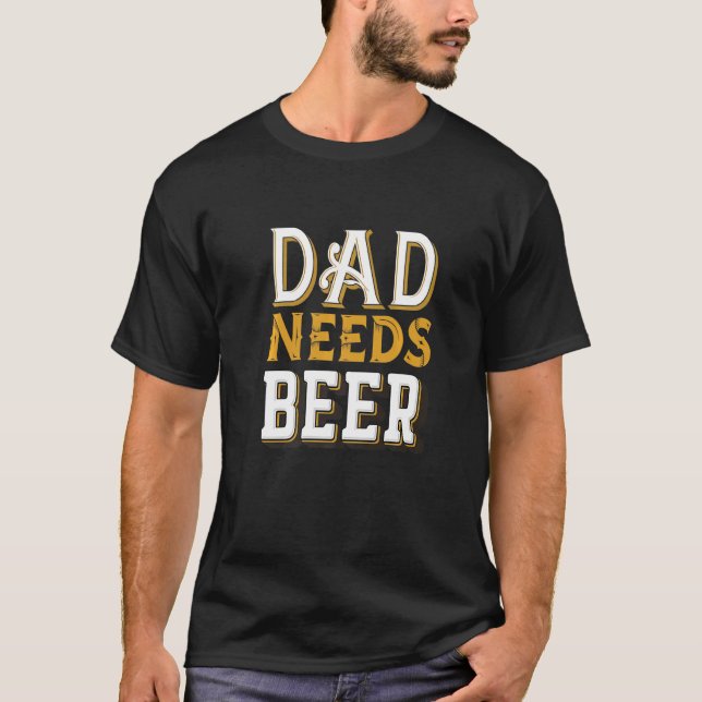 Husband Papa Dad Daddy Beer Grandfather Father's D T-Shirt (Front)