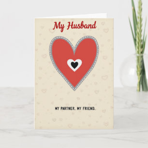 Husband Partner Friend Hearts Card