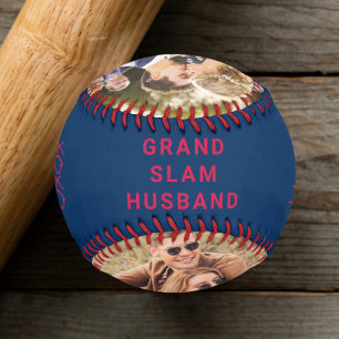 Husband Personalised Photos Red Blue Baseball