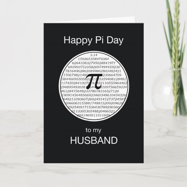 Husband Pi Day Circle Card (Front)