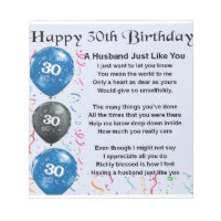 Husband Poem - 30th Birthday