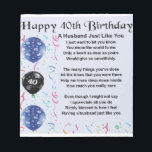 Husband Poem  -  40th Birthday Notepad<br><div class="desc">A great gift for a husband on his 40th birthday</div>