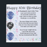 Husband Poem  -  40th Birthday Notepad<br><div class="desc">A great gift for a husband on his 40th birthday</div>