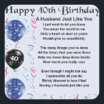 Husband Poem  -  40th Birthday Square Sticker<br><div class="desc">A great gift for a husband on his 40th birthday</div>