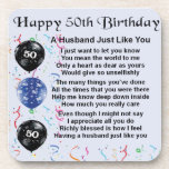 Husband Poem - 50th Birthday Coaster<br><div class="desc">A great gift for a husband on his 50th birthday.</div>