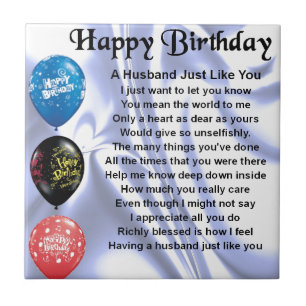 Husband Poem - Happy Birthday Ceramic Tile