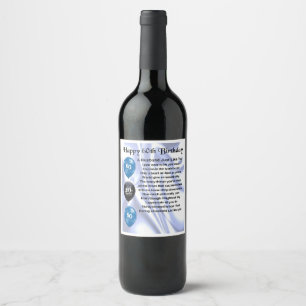 Husband  Poem  Wine Bottle Label   60th Birthday